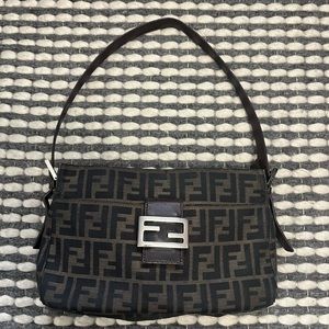 Authentic FENDI Zucca Baguette Tobacco